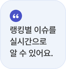 랭킹별 이슈를 실시간으로 알 수 있어요.